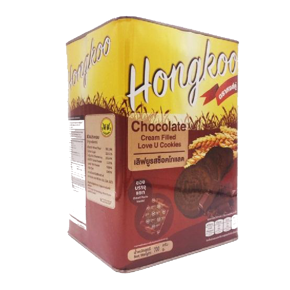 BÁNH HỘP THIẾC HONGKOO 700G vị SOCOLA (CHOCOLATE)